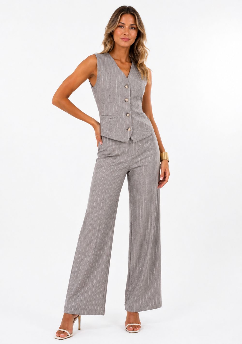 Completo Gessato con Gilet
