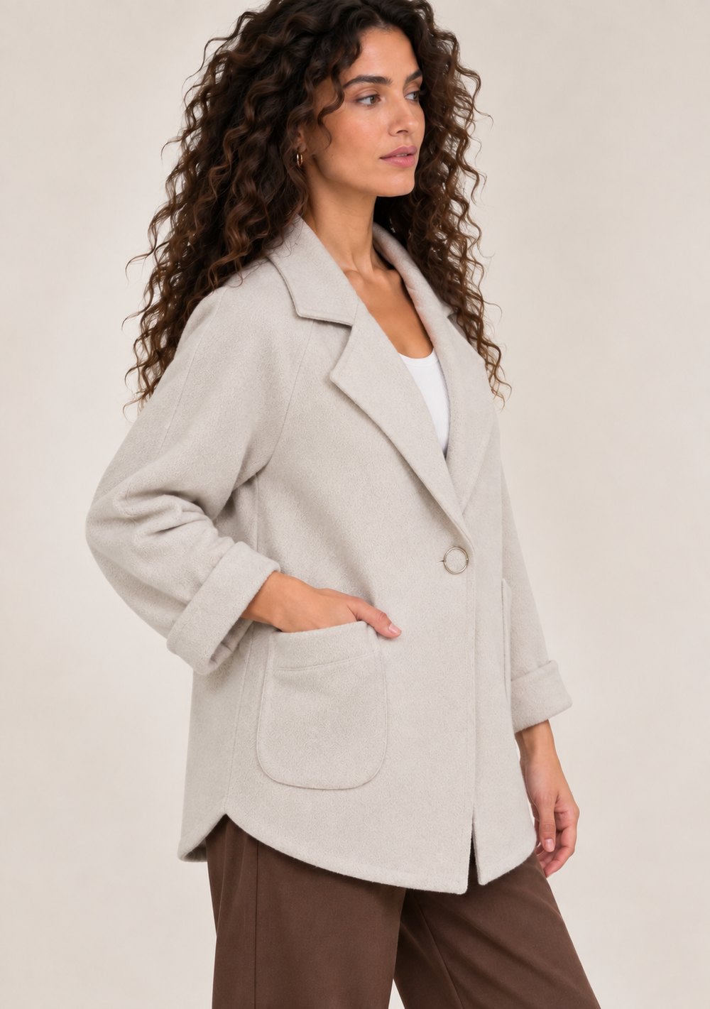 Cardigan Chiusura Ciappa da donna in colore beige, vista alternativa 2