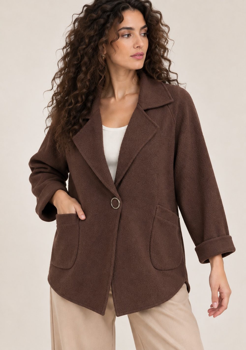 Cardigan Chiusura Ciappa da donna in colore moro