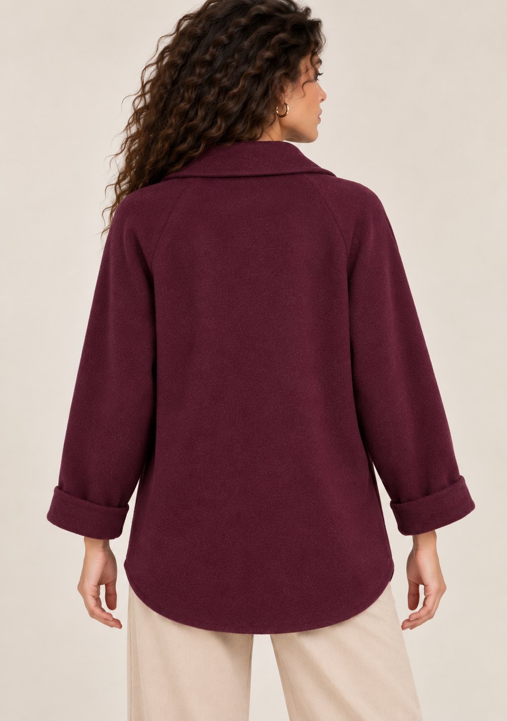Cardigan Chiusura Ciappa da donna in colore vino, vista alternativa 3