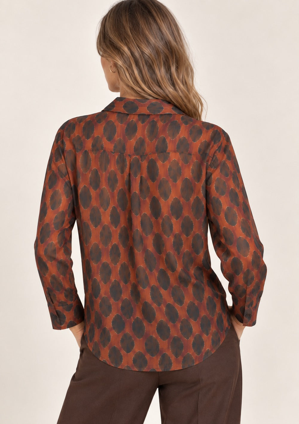 Camicia Nodo da donna in colore coccio, vista alternativa 3