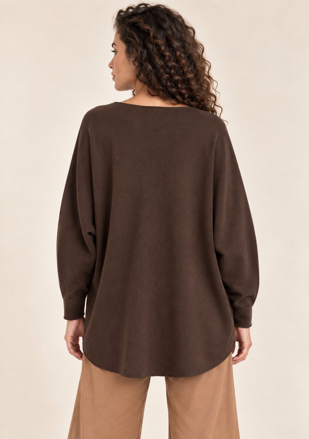 Maglia Scollo a V con Spacchi da donna in colore moro, vista alternativa 2