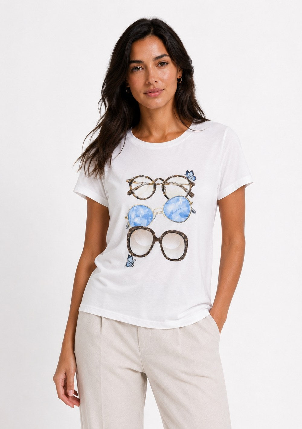 T-Shirt Slim "Occhiali"