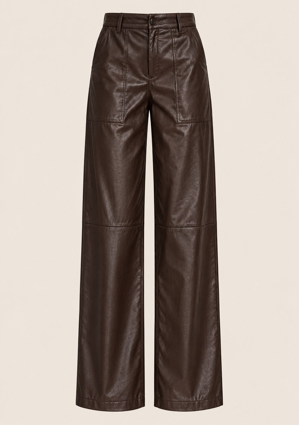 Pantaloni Palazzo Ecopelle da donna in colore moro, vista alternativa 4