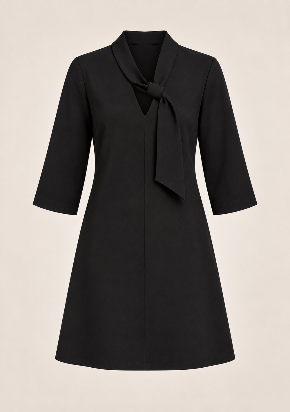 Abito Svasato con Cravatta da donna in colore nero, vista alternativa 4