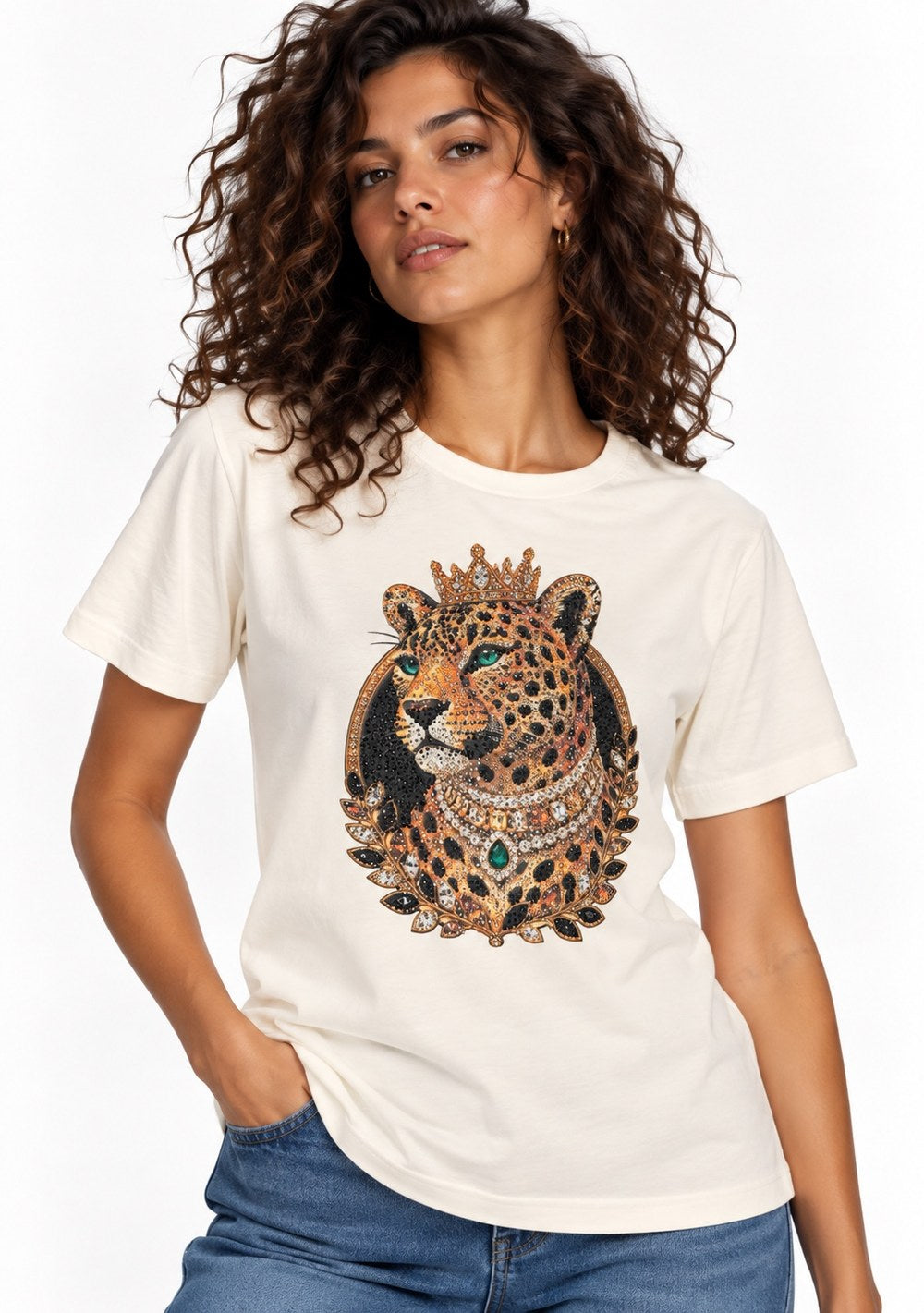 T-Shirt Regular "Tigre con Corona" da donna in colore vari