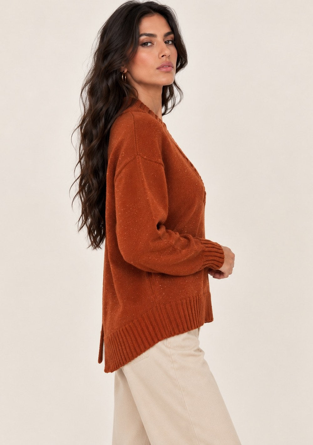 Maglia Scollo a V Paillettes