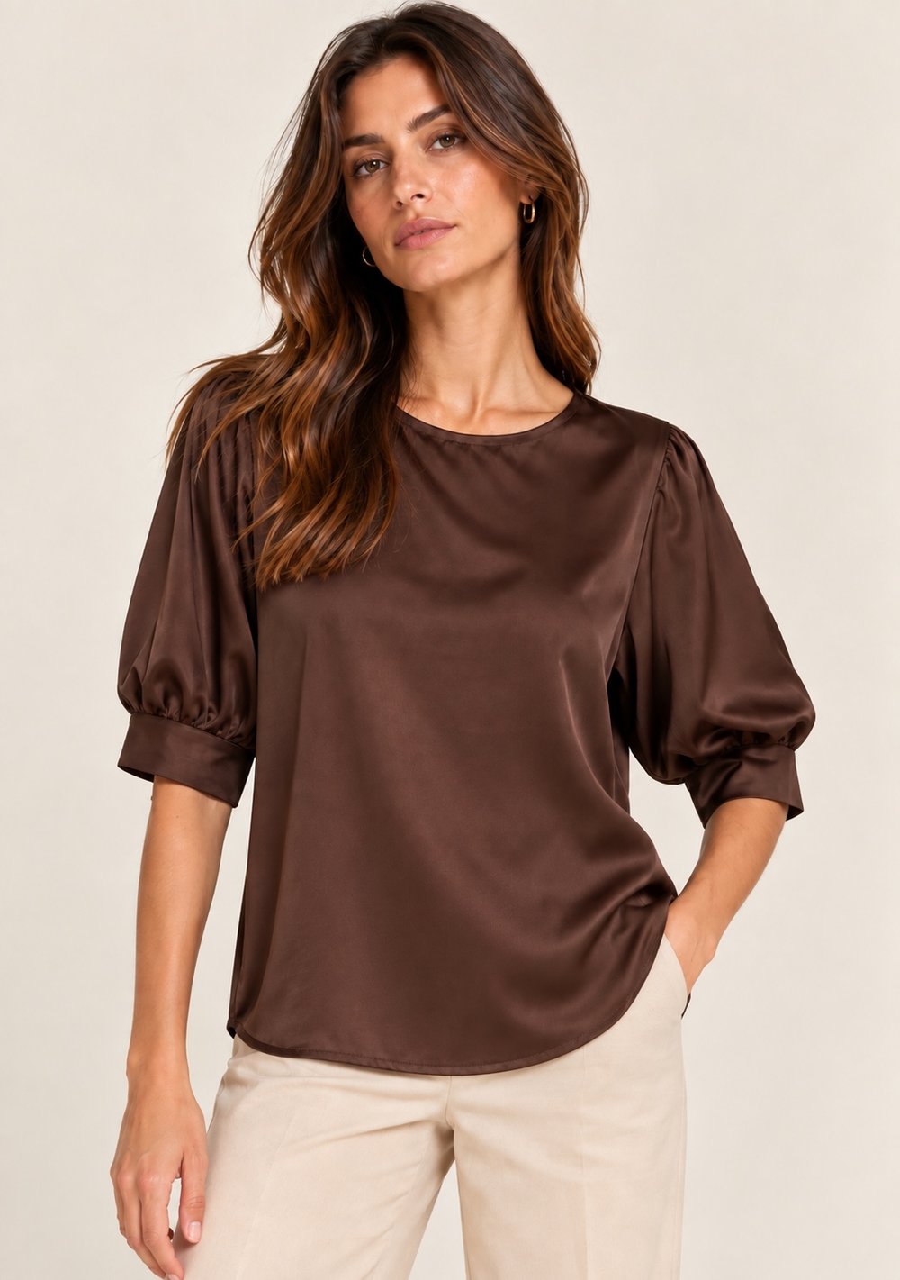 Casacca in Raso da donna in colore moro