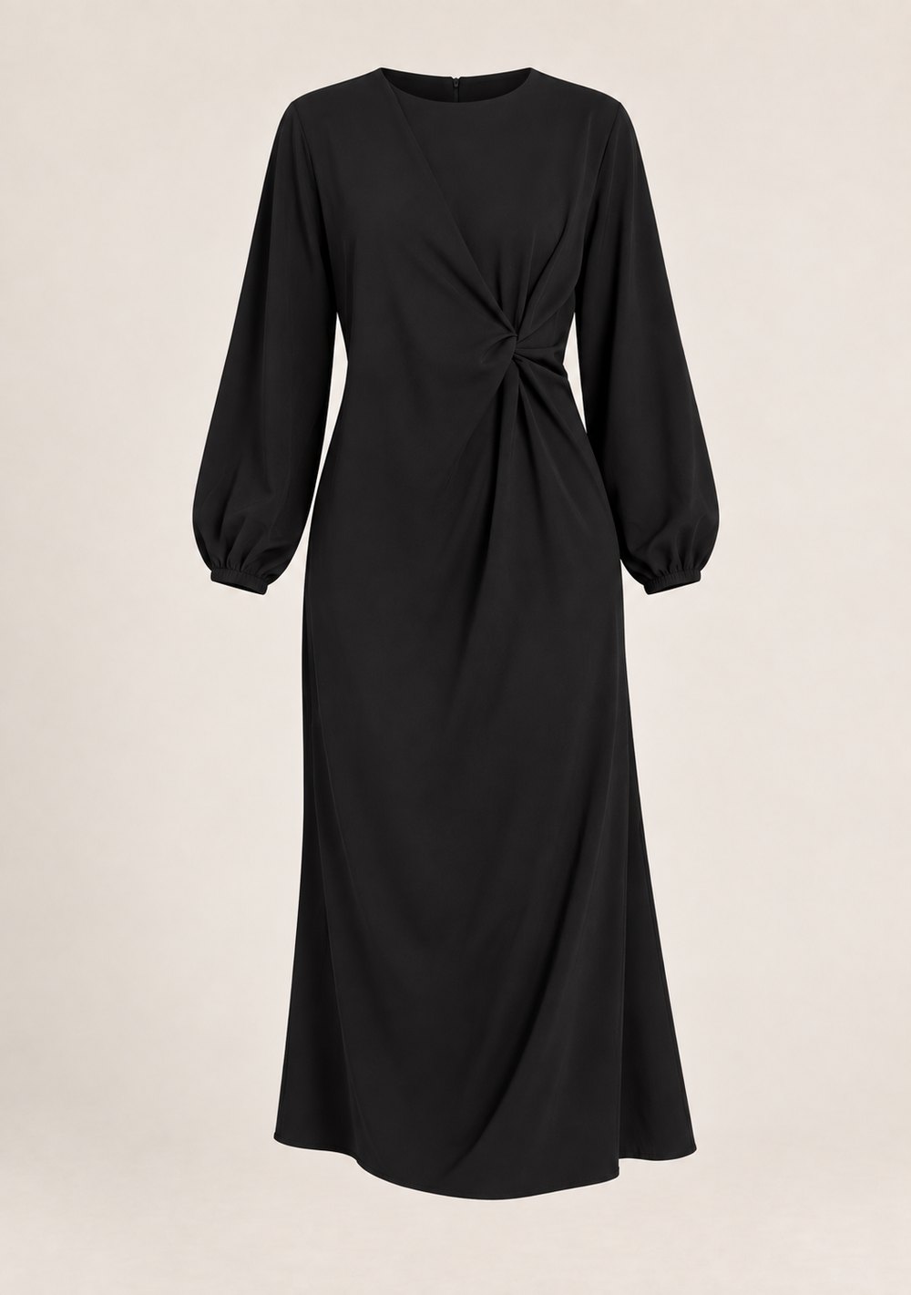 Abito Lungo con Nodo da donna in colore nero, vista alternativa 4
