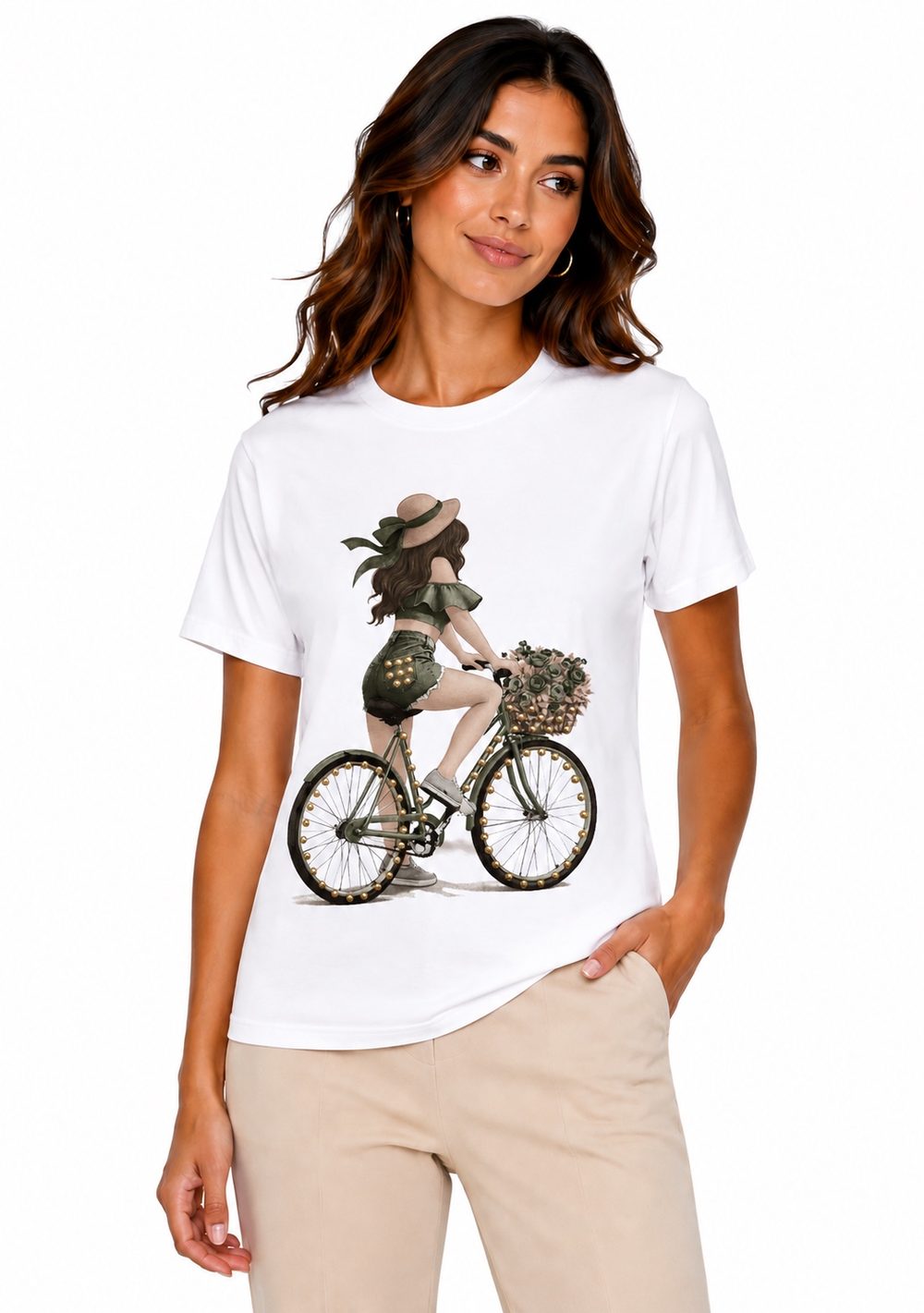 T-Shirt Slim "Bici Borchie"