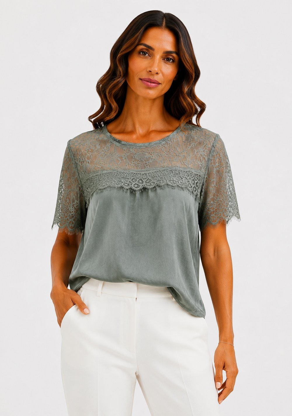 Maglia in Pizzo e Raso
