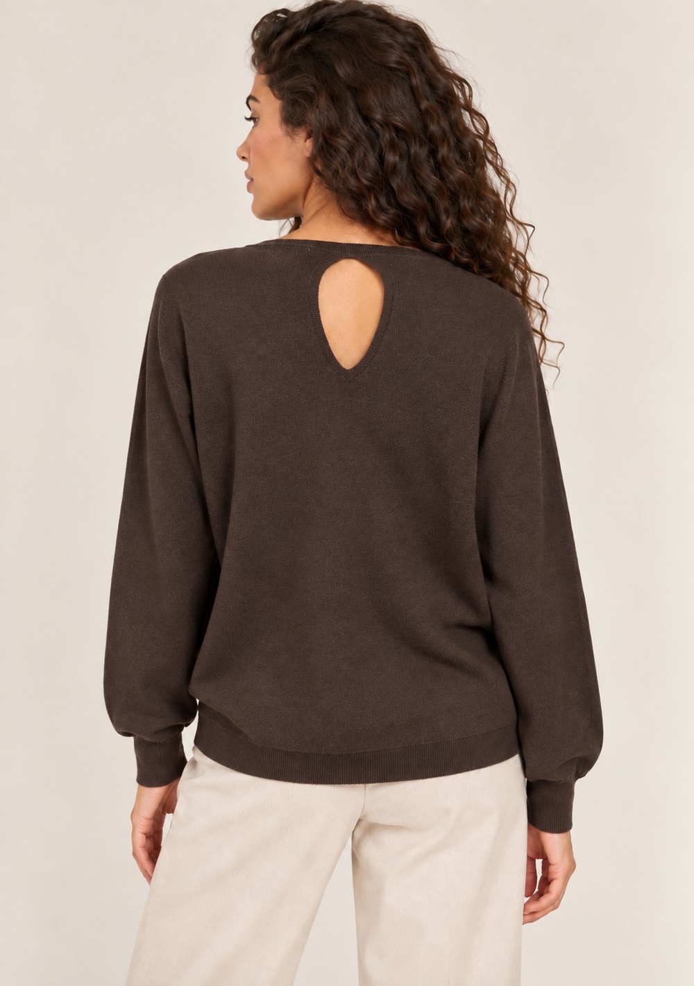 Maglia a Barca con Goccia da donna in colore moro, vista alternativa 3