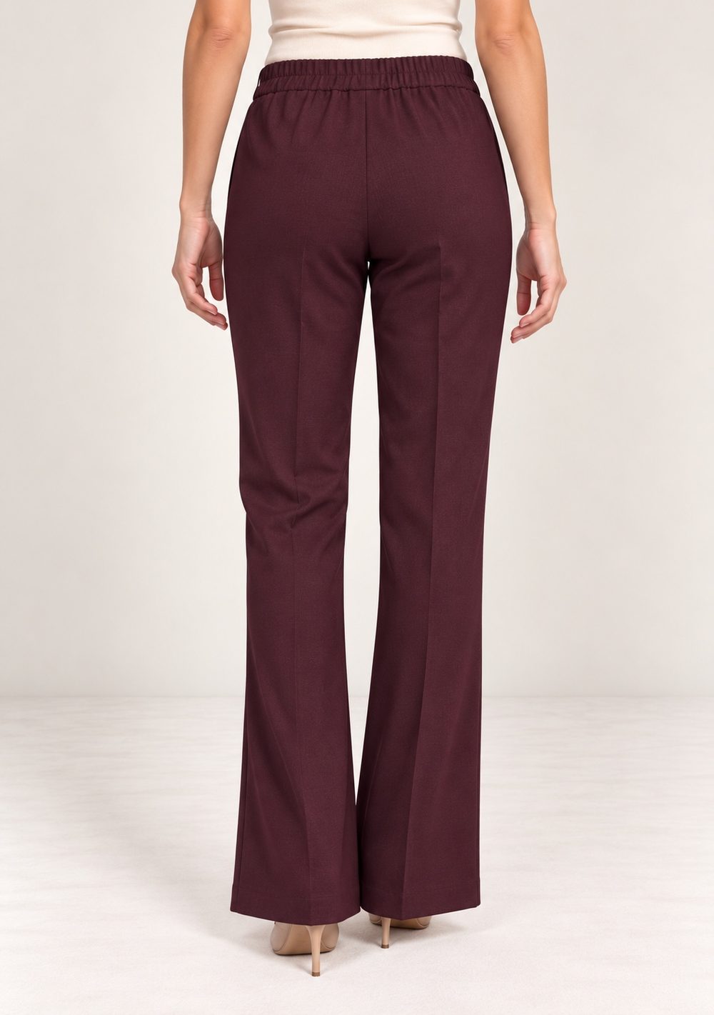 Pantaloni Zampa Punto Milano da donna in colore vino, vista alternativa 2