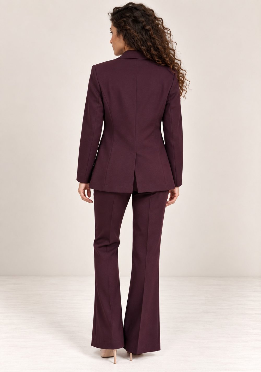 Pantaloni Zampa Punto Milano da donna in colore vino, vista alternativa 3