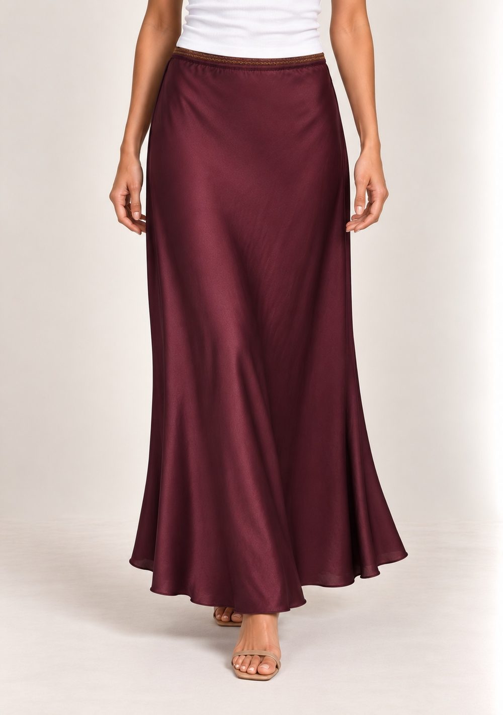 Gonna Sirena da donna in colore vino