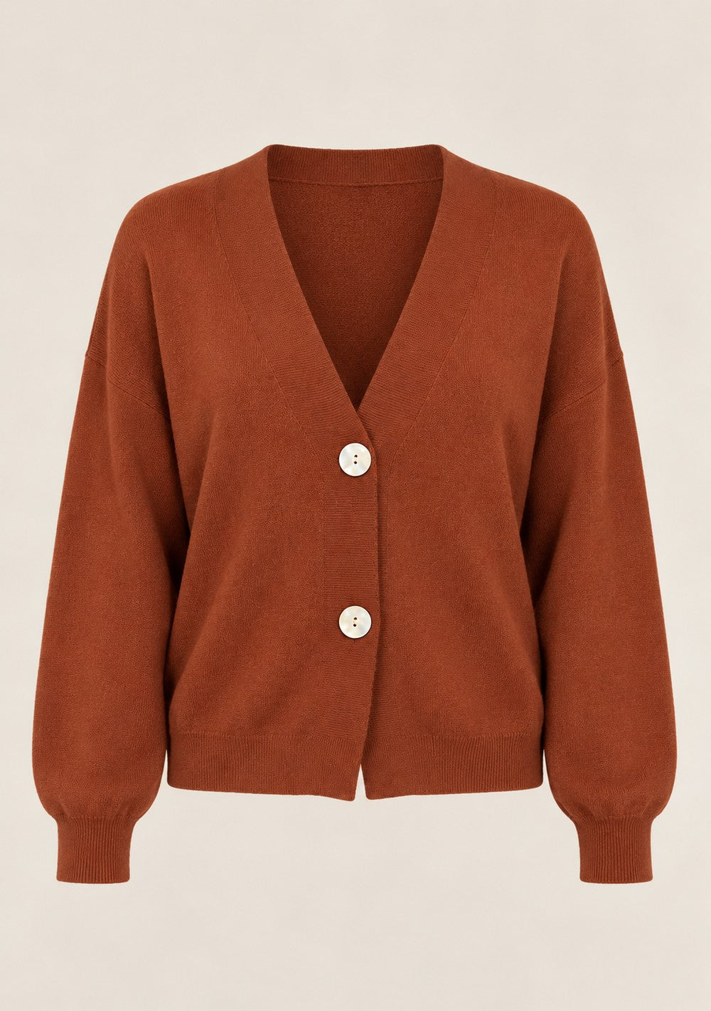 Cardigan 2 Bottoni Integrale da donna in colore coccio, vista alternativa 4