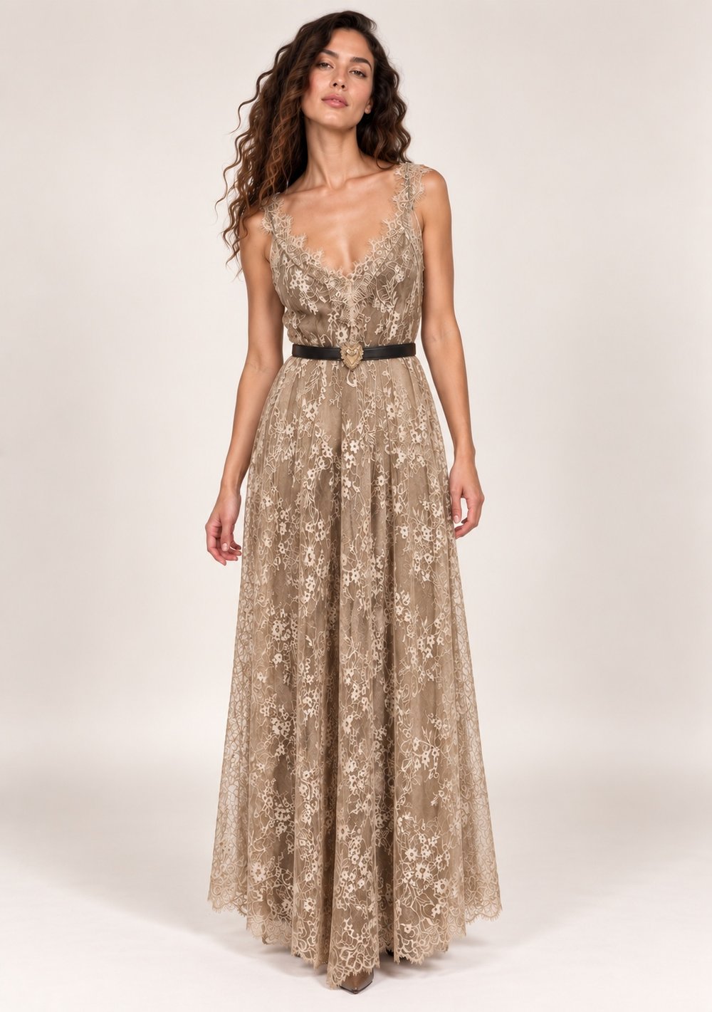 Abito in Merletto da donna in colore champagne