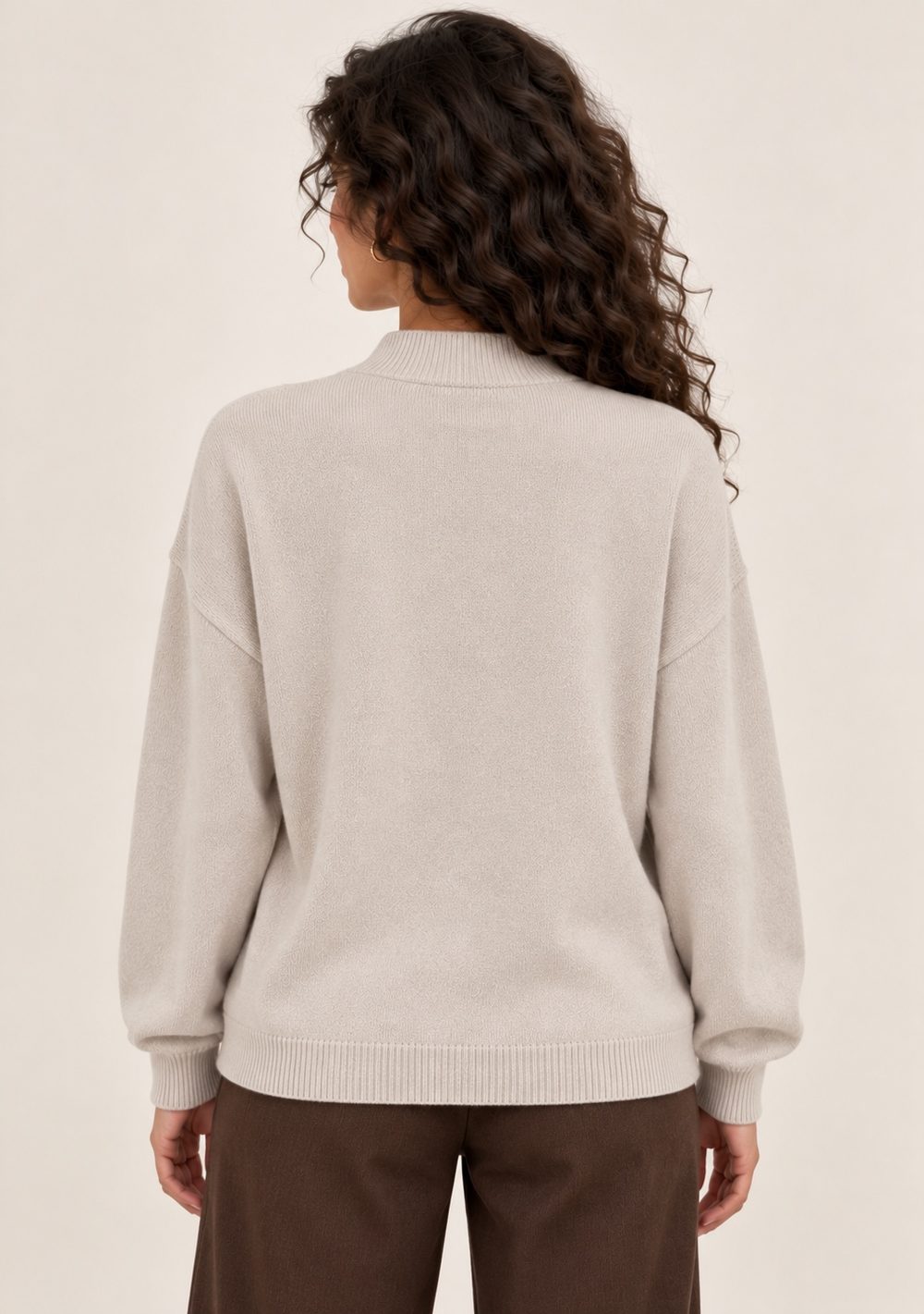 Cardigan 2 Bottoni con Tasche da donna in colore beige, vista alternativa 2