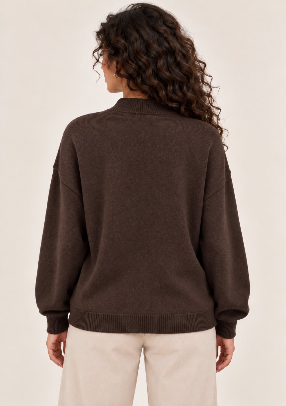 Cardigan 2 Bottoni con Tasche da donna in colore moro, vista alternativa 3