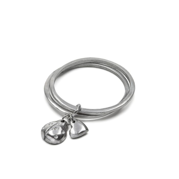 BRECELET RIGIDE RONDE S/2 COCCINEL/COEUR