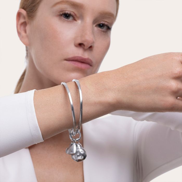 BRECELET RIGIDE RONDE S/2 COCCINEL/COEUR