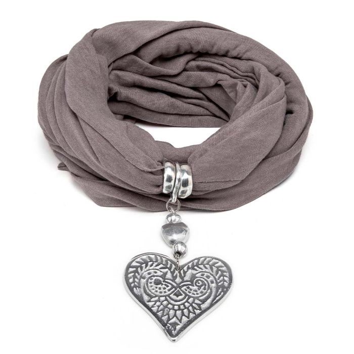 SCIARPA GIOIELLO BEIGE A/COEUR SCULPTE
