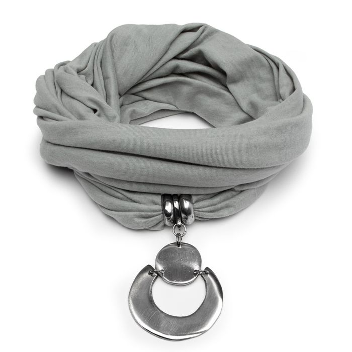 ECHARPE RONDE DEMI LUNE - GRIS CLAIRE