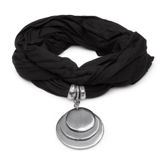 ECHARPE 3 RONDE PLATTE NOIR
