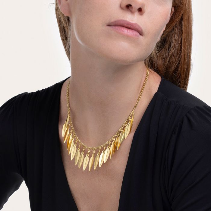 COLLANA PENDENTI FOGLIE
