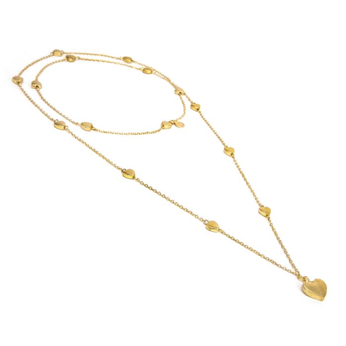 COLLANA CATENA LUNGA CUORI