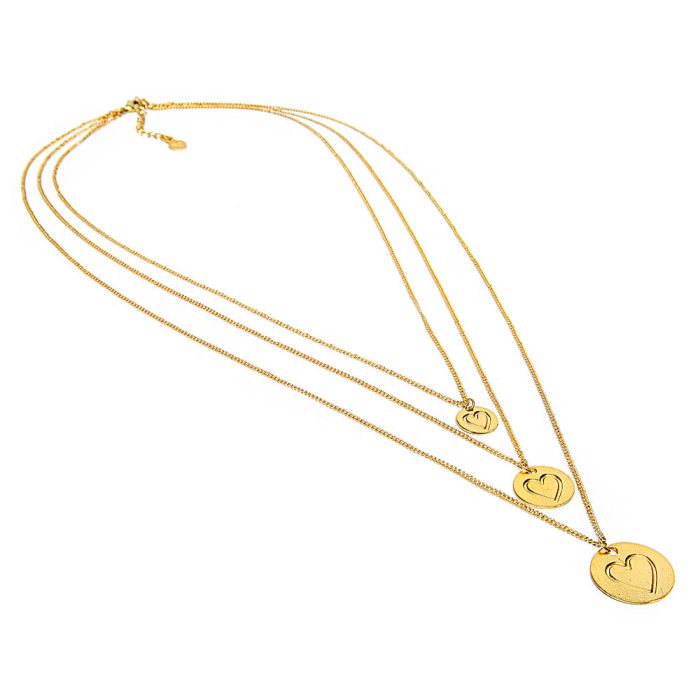 COLLANA 3 CATENE MONETE CUORE