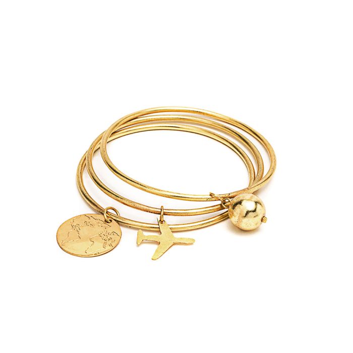 BRACCIALE BANGLES 3 PZ AEREO SFERA MAPPA