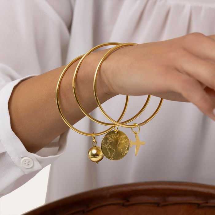BRACCIALE BANGLES 3 PZ AEREO SFERA MAPPA