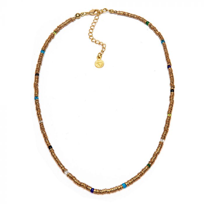 COLLANA MINI PAILLETTES OTTONE