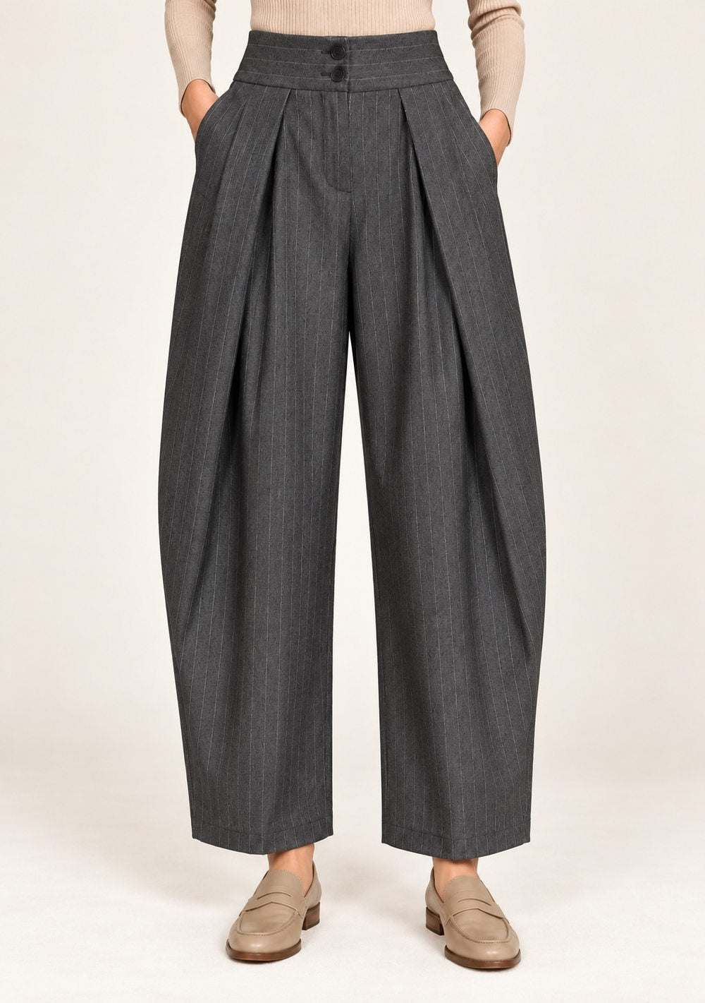 Pantaloni Balloon Gessati