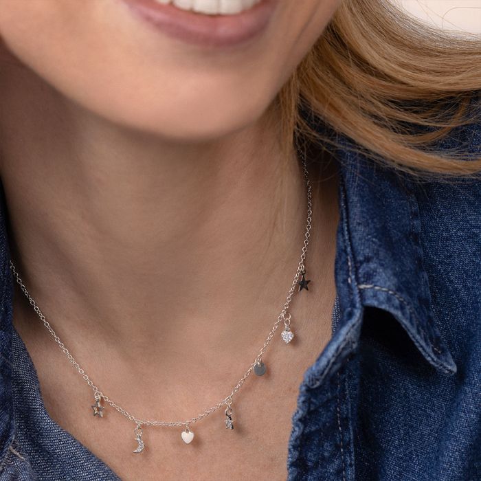 GIROCOLLO CHARMS CUORE/STELLA/LUNA