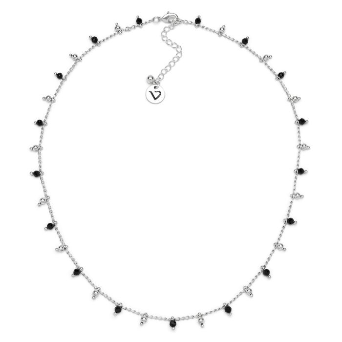 GIROCOLLO CATENA SFERE NERE/SILVER