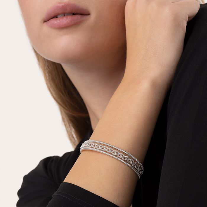 BANGLE APERTO TRECCIA MOLLA