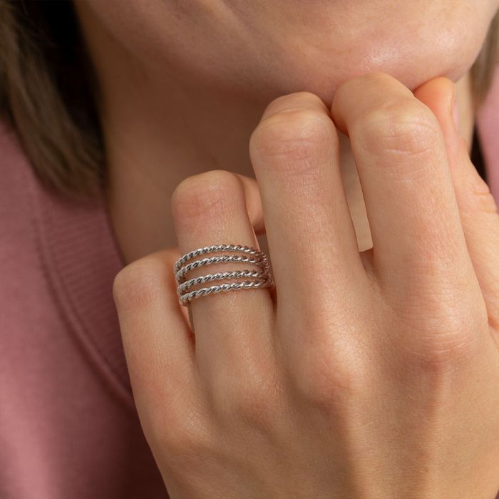 ANELLO 4 LINEE ONDULATE