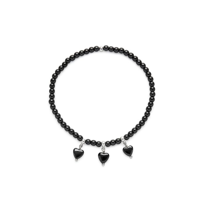 BRACCIALE ELASTICO 3 CUORI PENDENTI