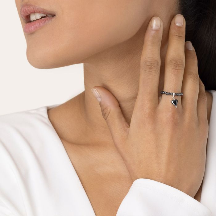ANELLO ELASTICO CUORE PENDENTE