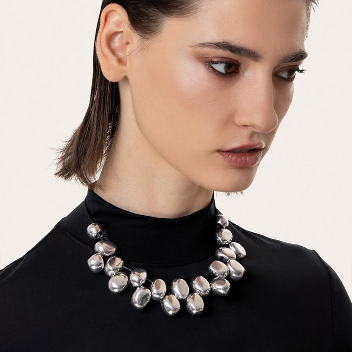 COLLIER OVALES BOMBEES DECALEES