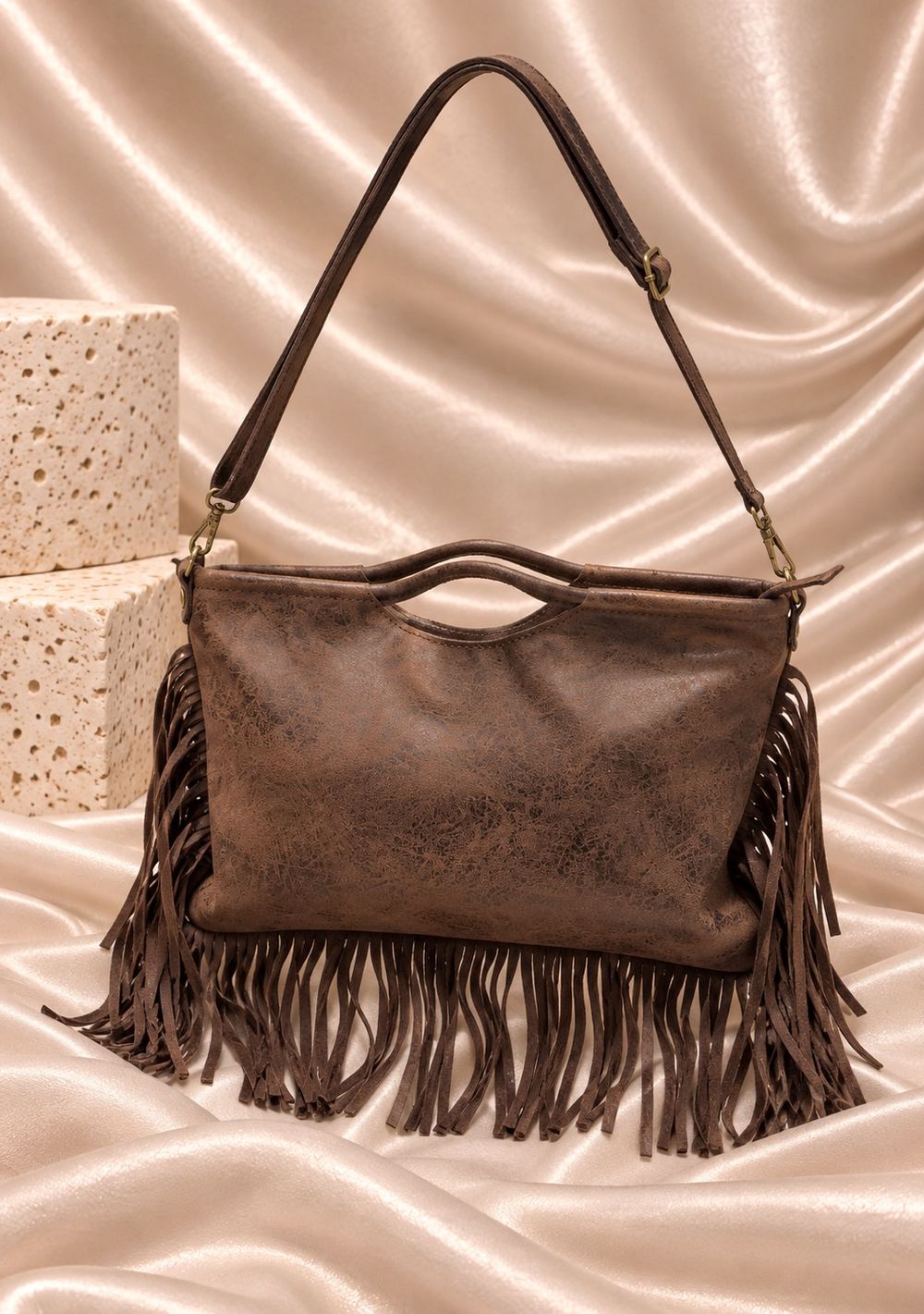 Borsa Hobo con Frange