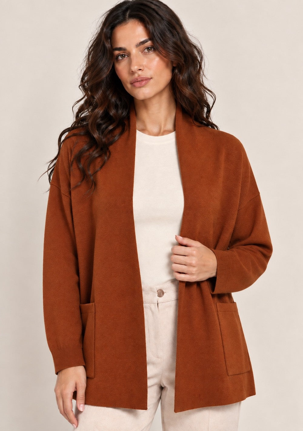 Cardigan Aperto con Tasche