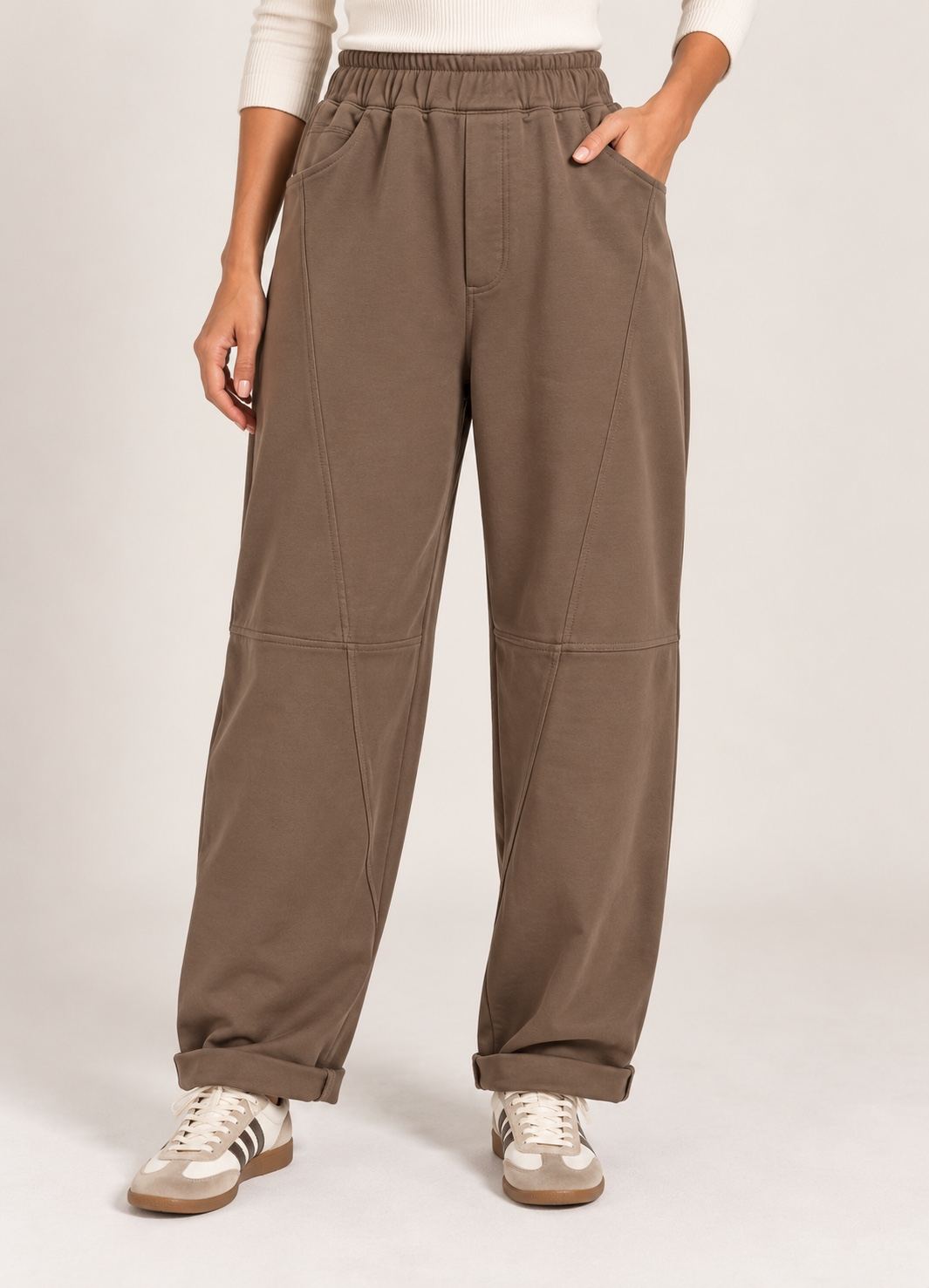 Pantaloni con Tagli in Felpa