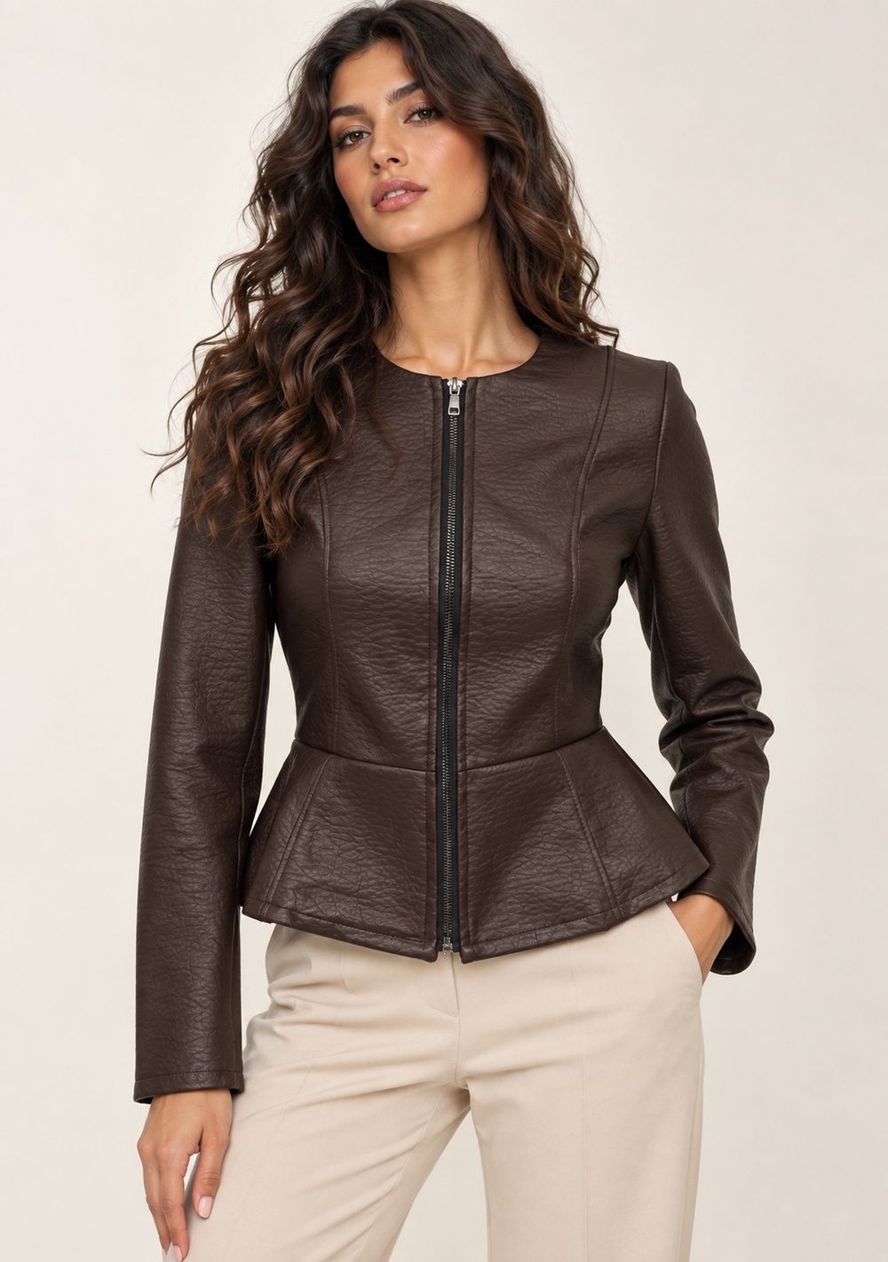 Giacca in Similpelle con Zip