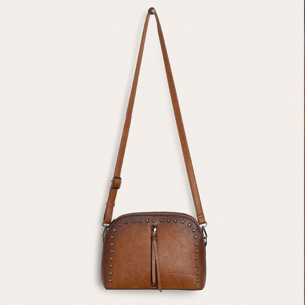 STUDS BOWLING BAG BROWN