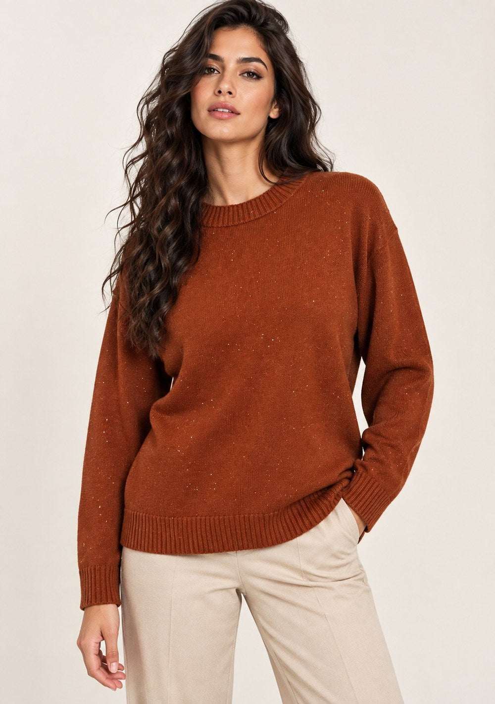 Maglia Girocollo con Paillettes