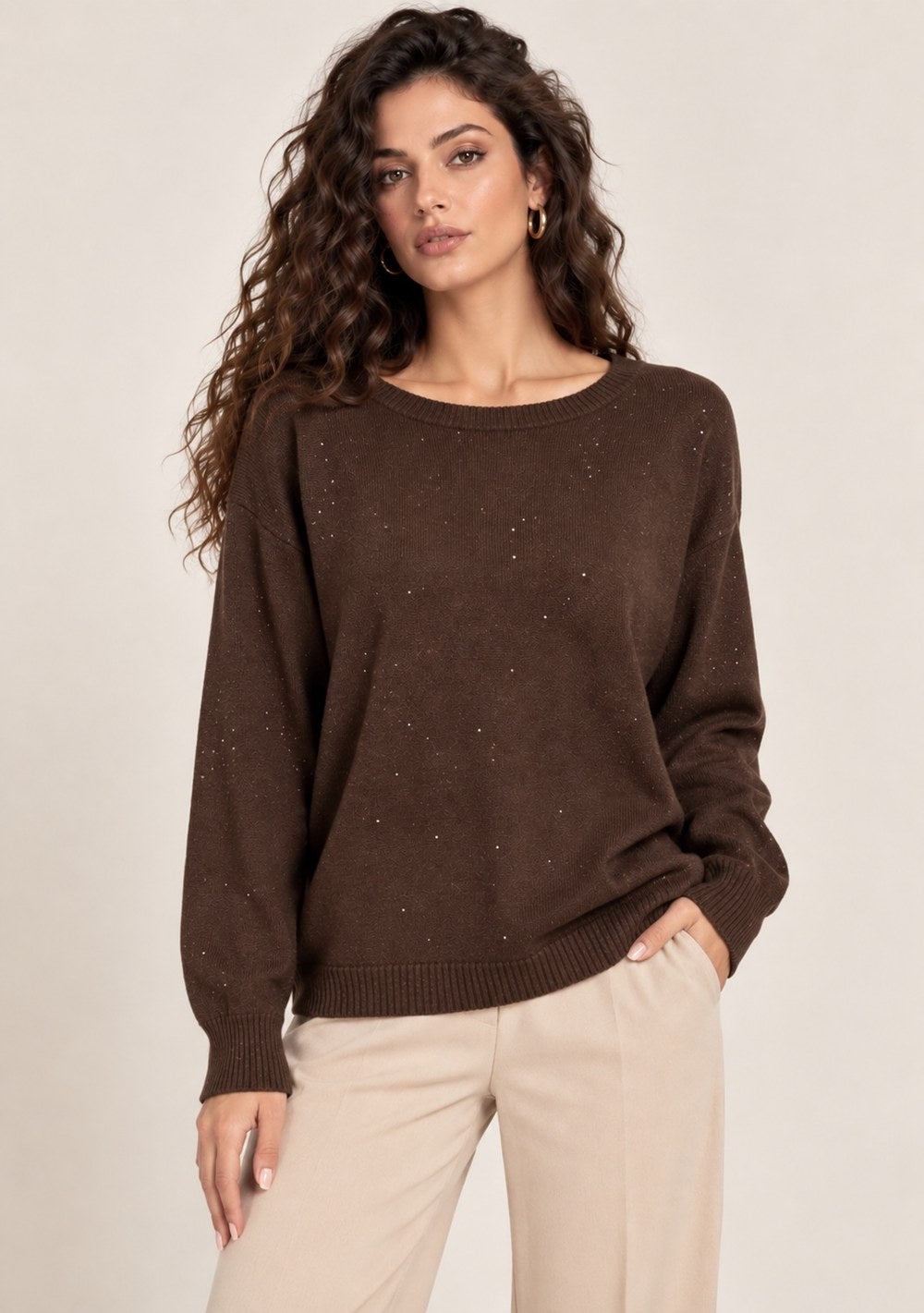 Maglia a Barca con Paillettes - foto 6