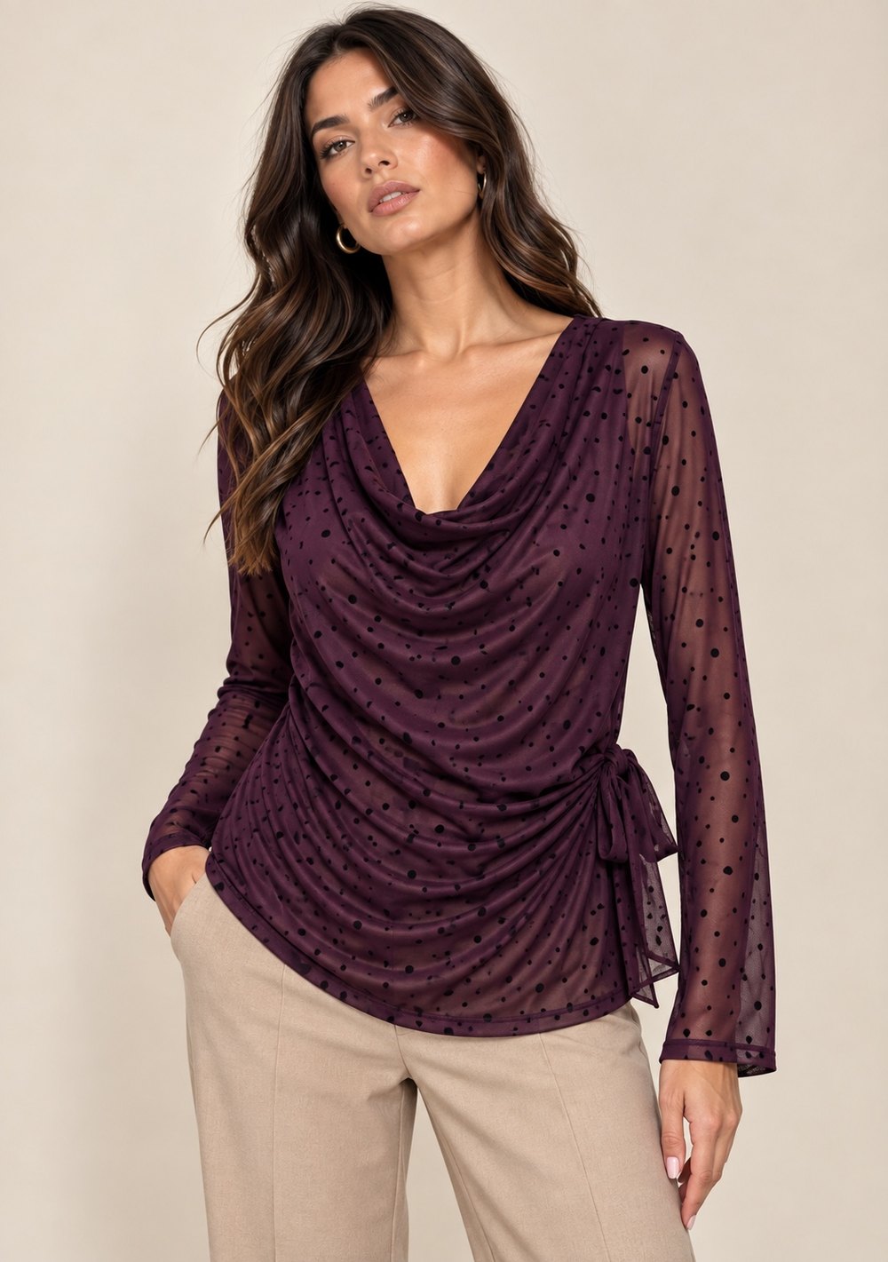 Maglia Gronda in Tulle Pois